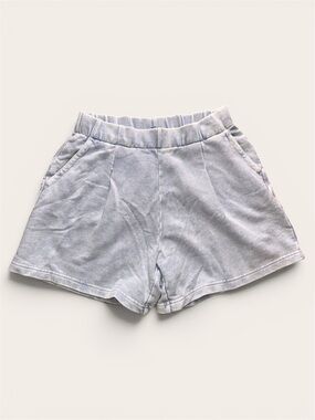 aerie Light Blue Acid Wash High-Waist Casual Shorts